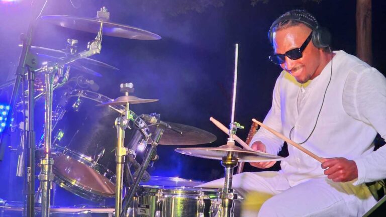 Liquid Blue Drummer at a Live Costa Rica Destination Wedding Event