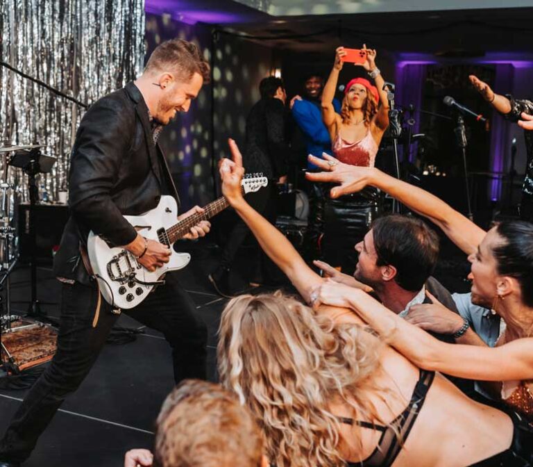 Shades of Blue Lead Guitarist with Crowd